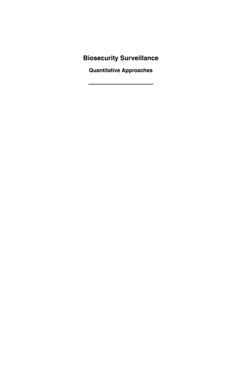 Cover image for book Biosecurity Surveillance