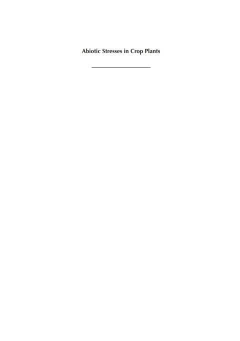 Abiotic Stresses in Crop Plants 