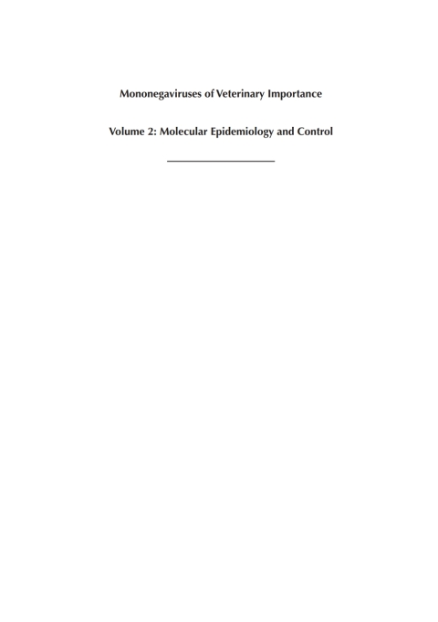 Cover image for book Mononegaviruses of Veterinary Importance, Volume 2
