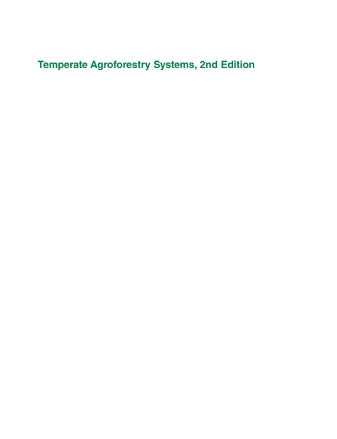 Temperate Agroforestry Systems 