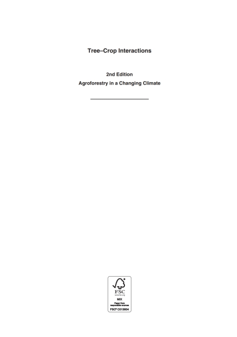 Tree-Crop Interactions 