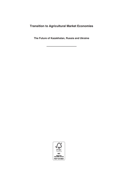 Cover image for book Transition to Agricultural Market Economies