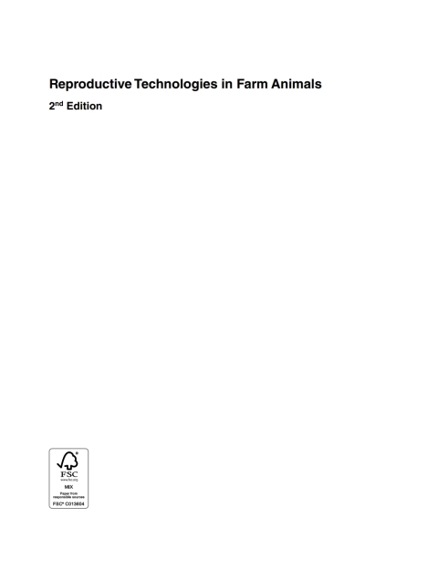 Cover image for book Reproductive Technologies in Farm Animals