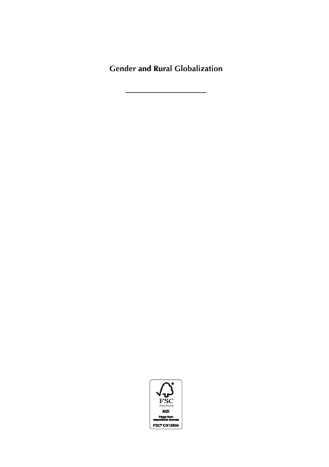 Cover image for book Gender and Rural Globalization