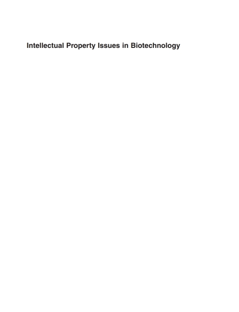 Intellectual Property Issues In Biotechnology 