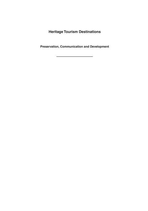 Cover image for book Heritage Tourism Destinations