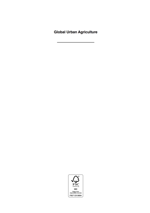 Cover image for book Global Urban Agriculture