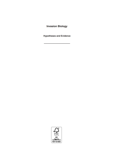 Cover image for book Invasion Biology