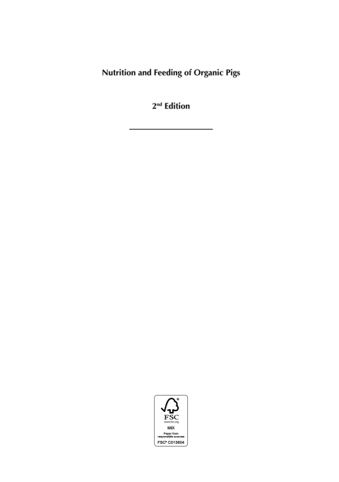 Cover image for book Nutrition and Feeding of Organic Pigs