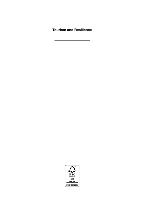 Tourism and Resilience 