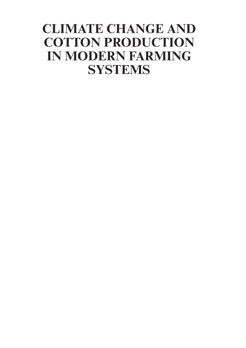 Climate Change and Cotton Production in Modern Farming Systems 