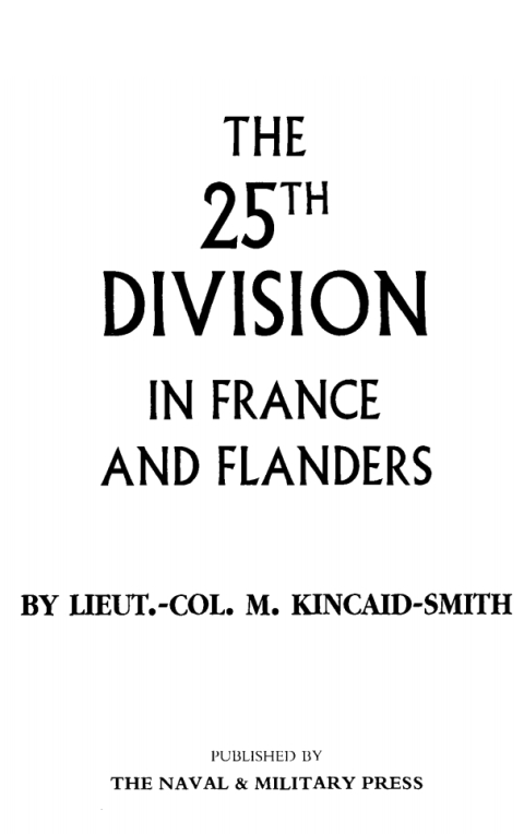 Cover image for book The 25th Division in France and Flanders