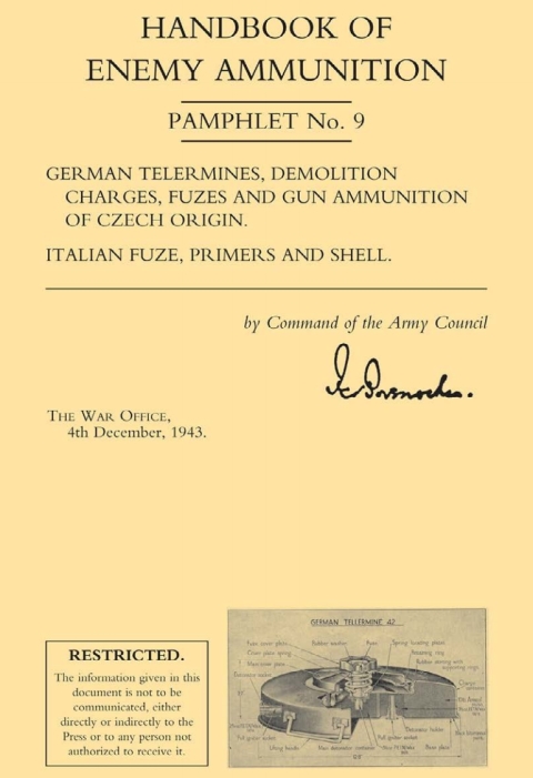 Cover image for book Handbook of Enemy Ammunition: German Telermines, etc., Italian Fuze, Primers and Shell