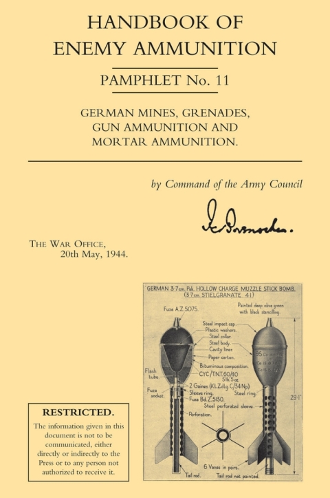 Cover image for book Handbook of Enemy Ammunition: German Mines, Grenades, Gun Ammunition and Mortar Ammunition