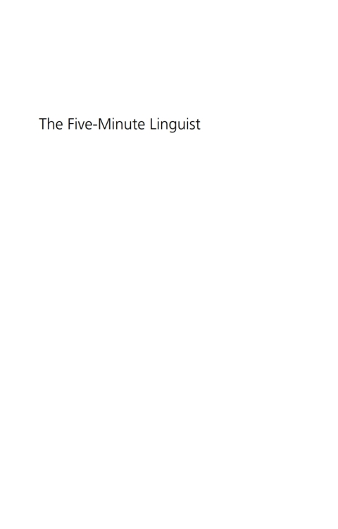 Cover image for book The Five-Minute Linguist