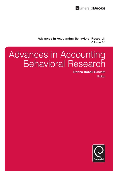 Cover image for book Advances in Accounting Behavioral Research