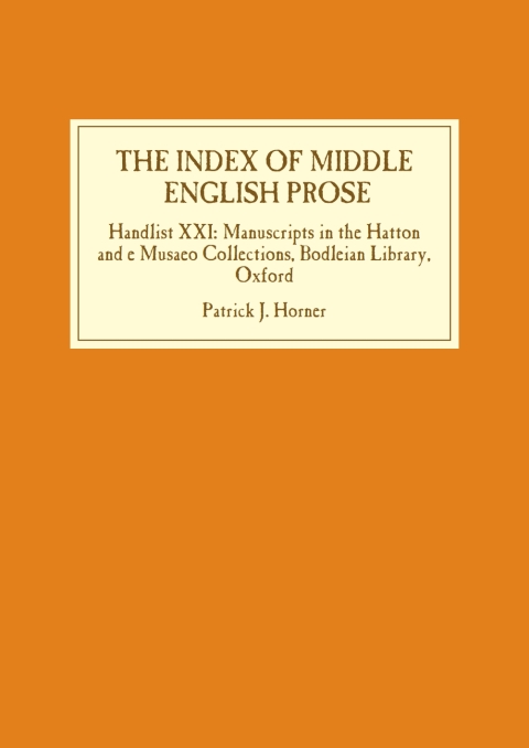 Cover image for book The Index of Middle English Prose
