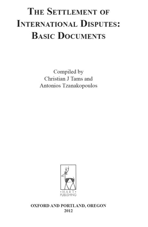Cover image for book The Settlement of International Disputes