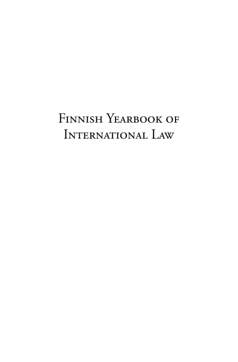 Cover image for book Finnish Yearbook of International Law, Volume 21, 2010
