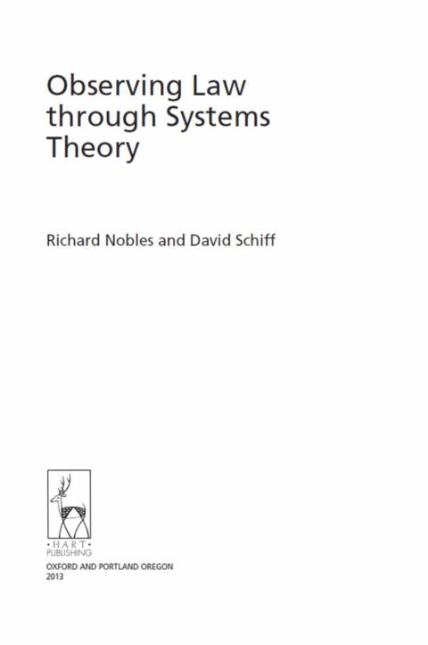 Cover image for book Observing Law through Systems Theory