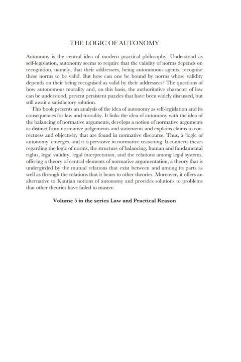 Cover image for book The Logic of Autonomy