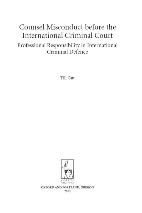 Cover image for book Counsel Misconduct before the International Criminal Court