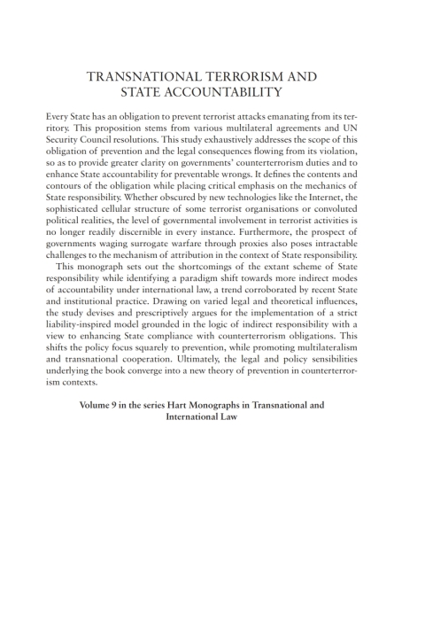 Cover image for book Transnational Terrorism and State Accountability