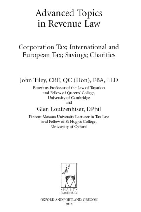 Cover image for book Advanced Topics in Revenue Law