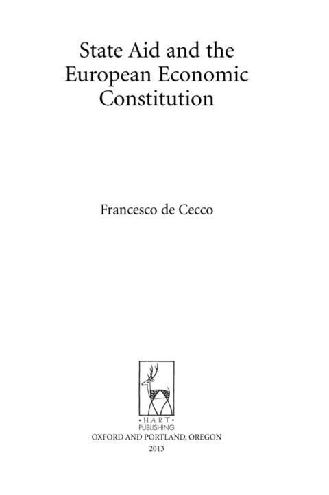 Cover image for book State Aid and the European Economic Constitution