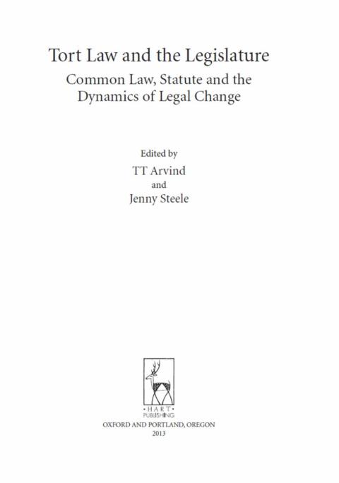 Cover image for book Tort Law and the Legislature
