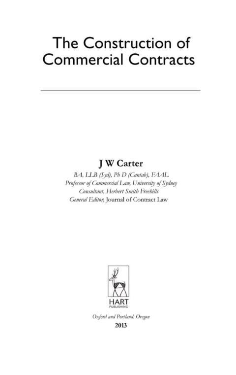 Cover image for book The Construction of Commercial Contracts