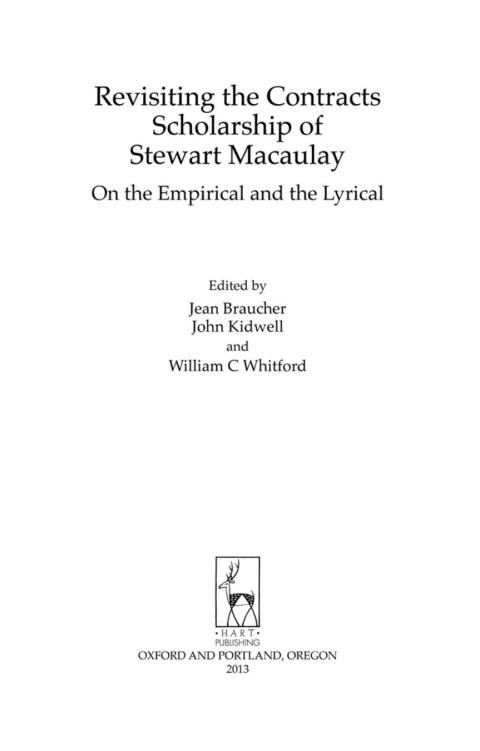 Cover image for book Revisiting the Contracts Scholarship of Stewart Macaulay