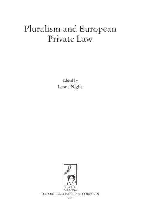 Cover image for book Pluralism and European Private Law