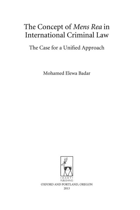 Cover image for book The Concept of Mens Rea in International Criminal Law