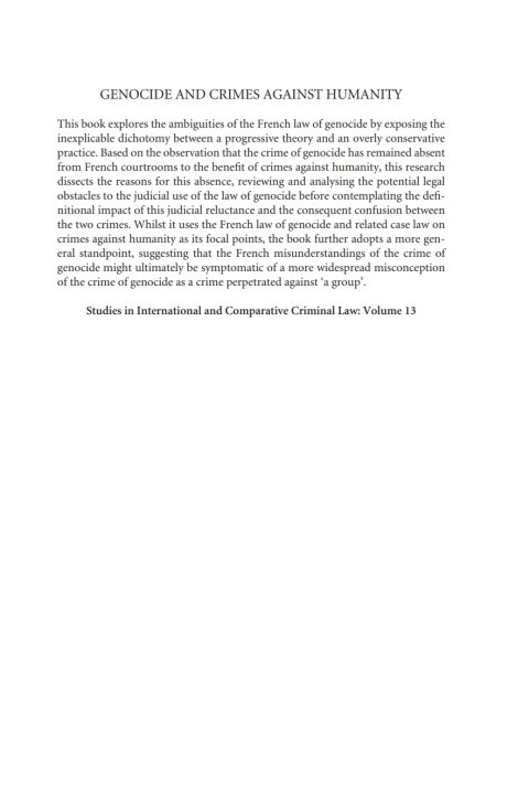 Cover image for book Genocide and Crimes Against Humanity