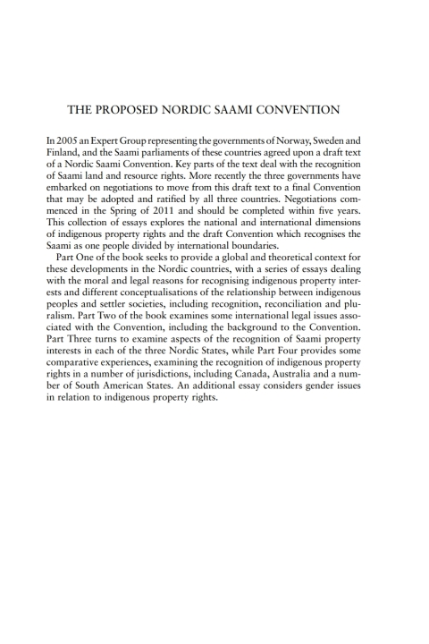 Cover image for book The Proposed Nordic Saami Convention