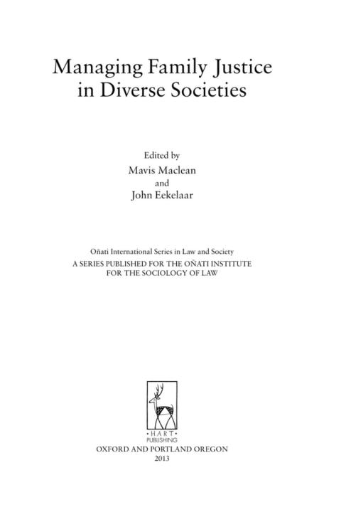 Cover image for book Managing Family Justice in Diverse Societies