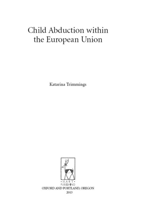 Cover image for book Child Abduction within the European Union