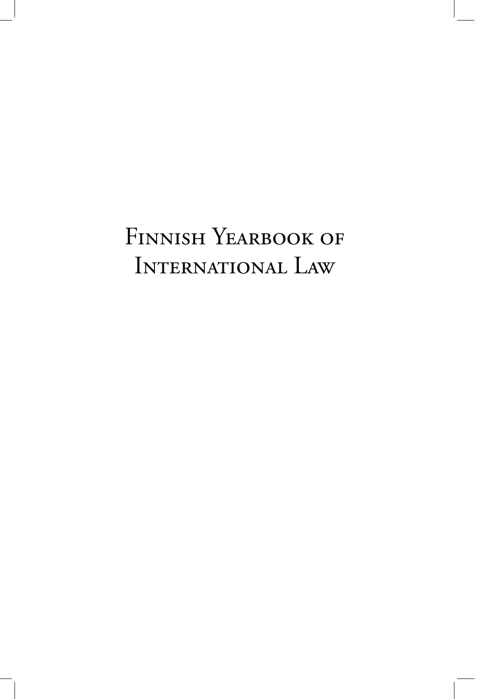 Cover image for book Finnish Yearbook of International Law, Volume 22, 2011