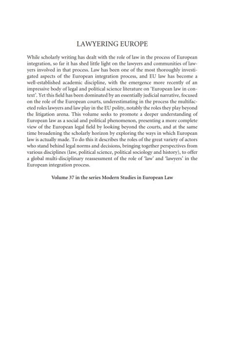 Cover image for book Lawyering Europe
