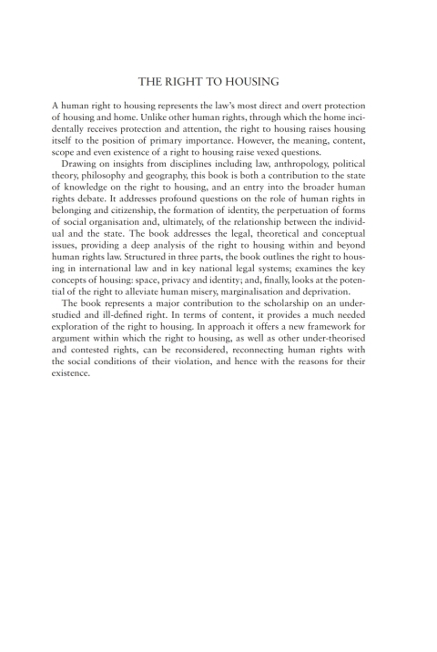 Cover image for book The Right to Housing