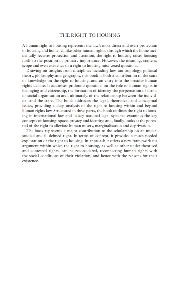 The Right to Housing