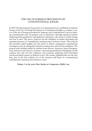 The Use of Foreign Precedents by Constitutional Judges
