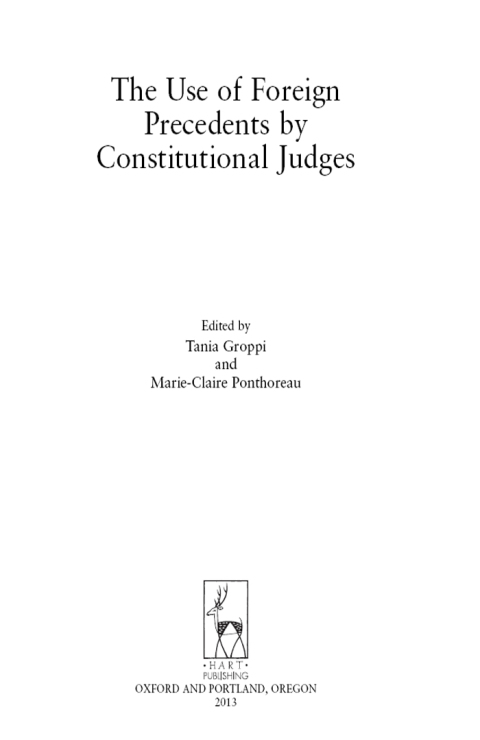 Cover image for book The Use of Foreign Precedents by Constitutional Judges