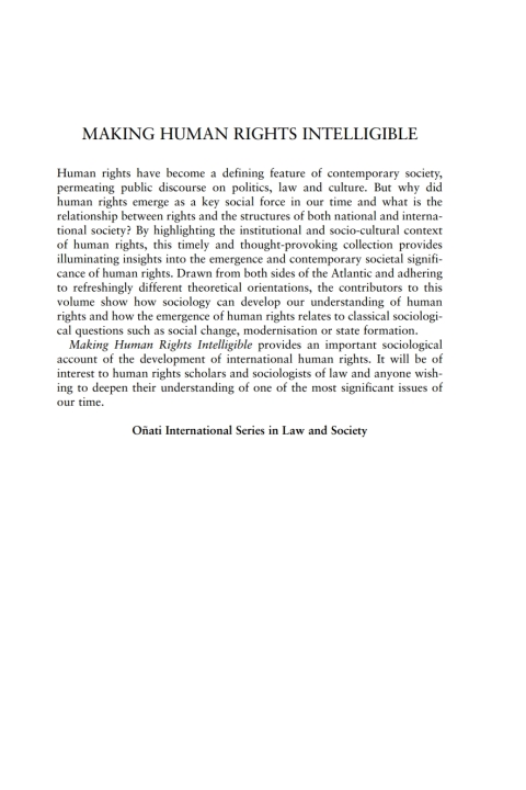 Cover image for book Making Human Rights Intelligible