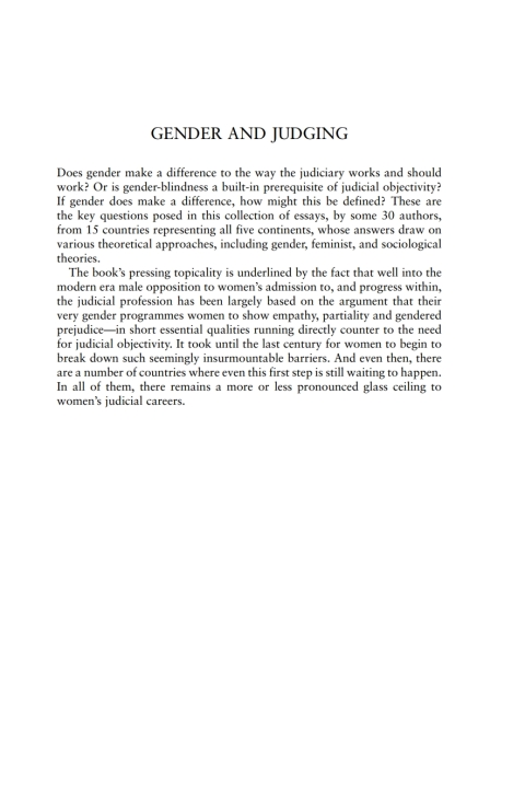 Cover image for book Gender and Judging