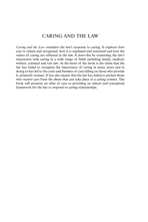 Cover image for book Caring and the Law