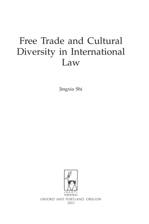 Cover image for book Free Trade and Cultural Diversity in International Law