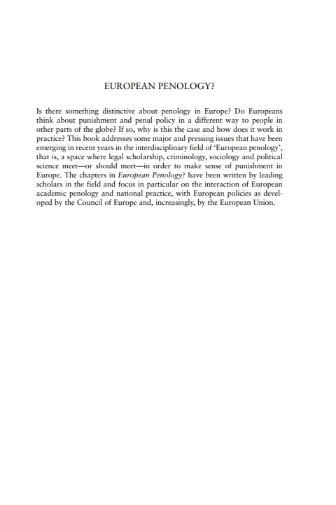 Cover image for book European Penology?