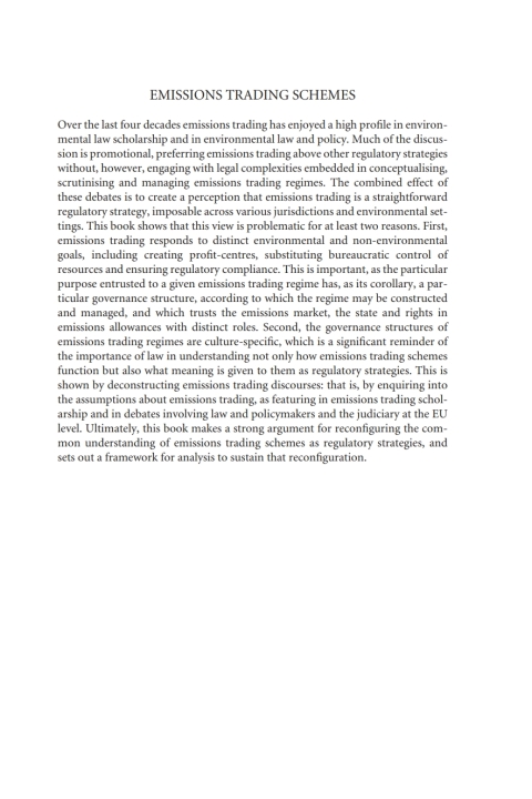 Cover image for book Emissions Trading Schemes
